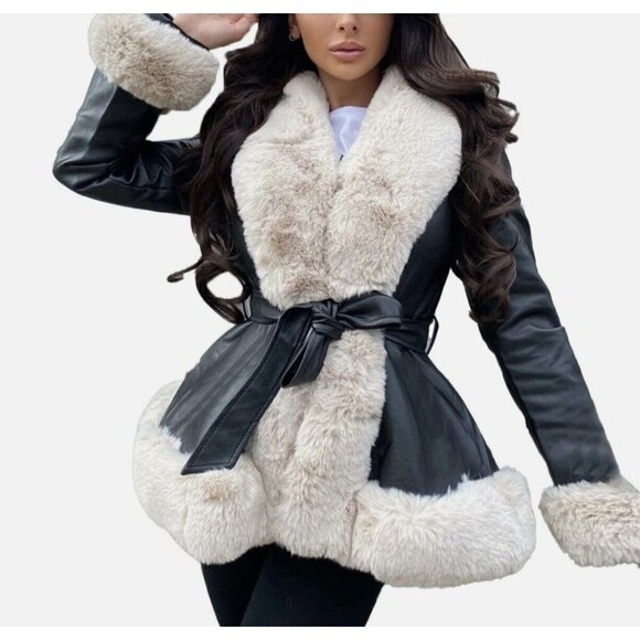 Womens S Warm Faux Fur Fluffy Coat Fleece Jacket Party Outwear Winter Fashion - Picture 1 of 6
